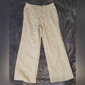 Ralph Lauren Grey Wool Blend Plaid Trousers